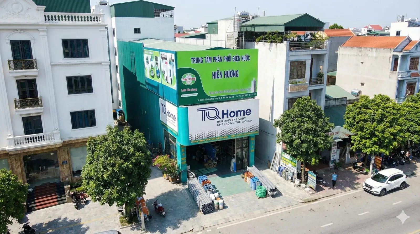 Toàn cảnh cửa hàng Điện Nước Hiền Hương tại Thanh Hóa nhìn từ trên cao